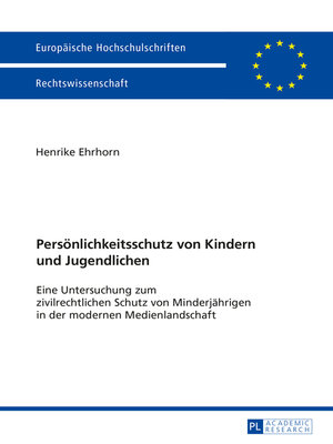cover image of Persoenlichkeitsschutz von Kindern und Jugendlichen